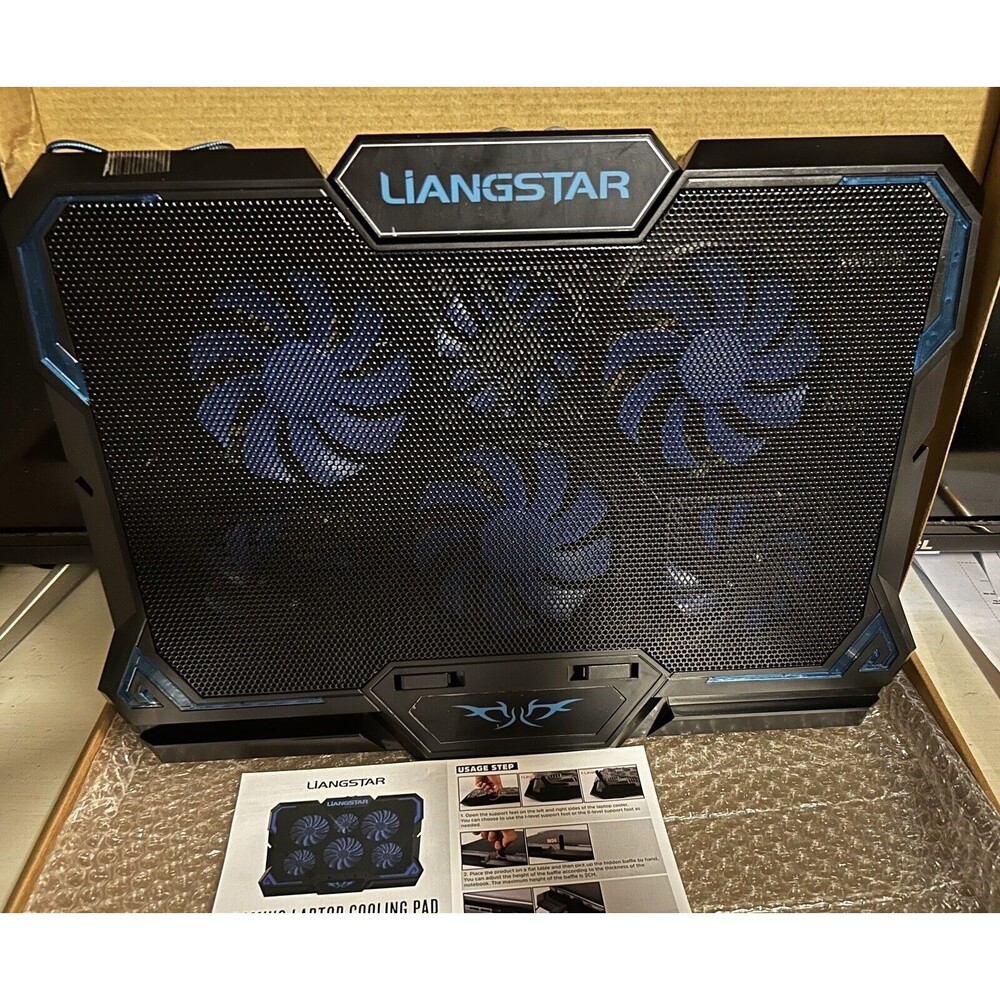 Laptop Cooling Pad 6 Fans USB For 15-17 Inch Laptops Blue Brand New